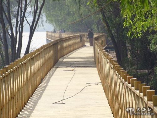 木质步道  风情线的一道风景